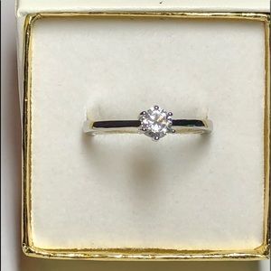 Sterling silver engagement ring